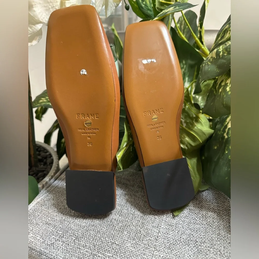 NWT Frame Le Town Leather Mule Tobacco Brown Size: 36 Never won Great for Summer - Picture 5 of 12